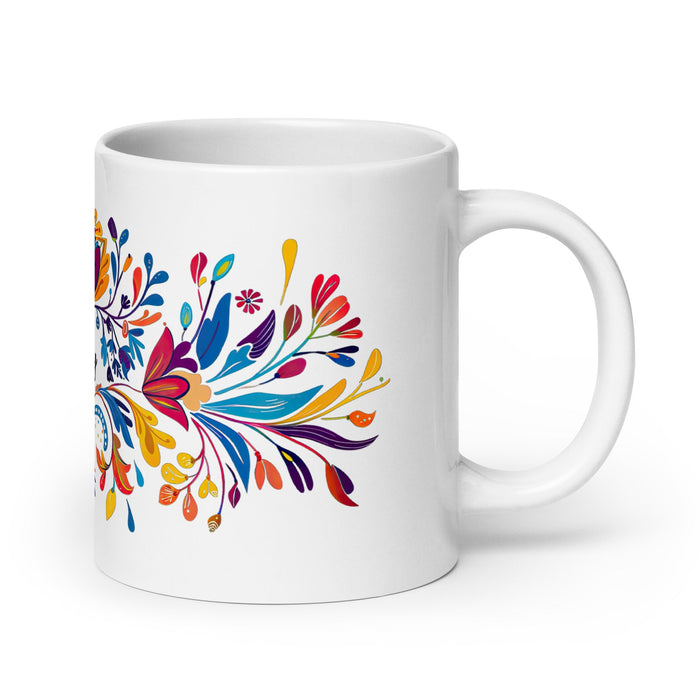 Aubrey Exclusive Name Art Piece Home Office Work Coffee Mug Mexican Spanish Pride Gift Cup One - Of - A - Kind Calligraphy White Glossy Mug | A27 - Mexicada