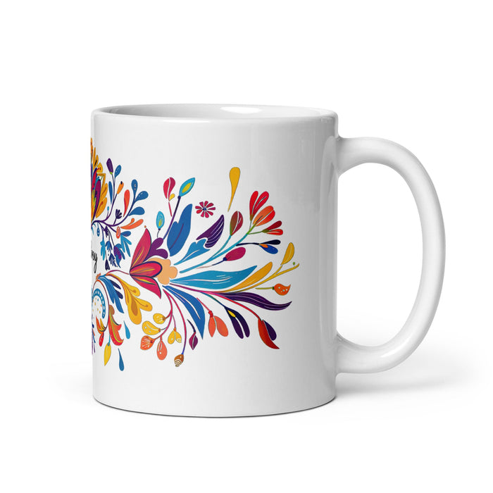 Aubrey Exclusive Name Art Piece Home Office Work Coffee Mug Mexican Spanish Pride Gift Cup One - Of - A - Kind Calligraphy White Glossy Mug | A27 - Mexicada