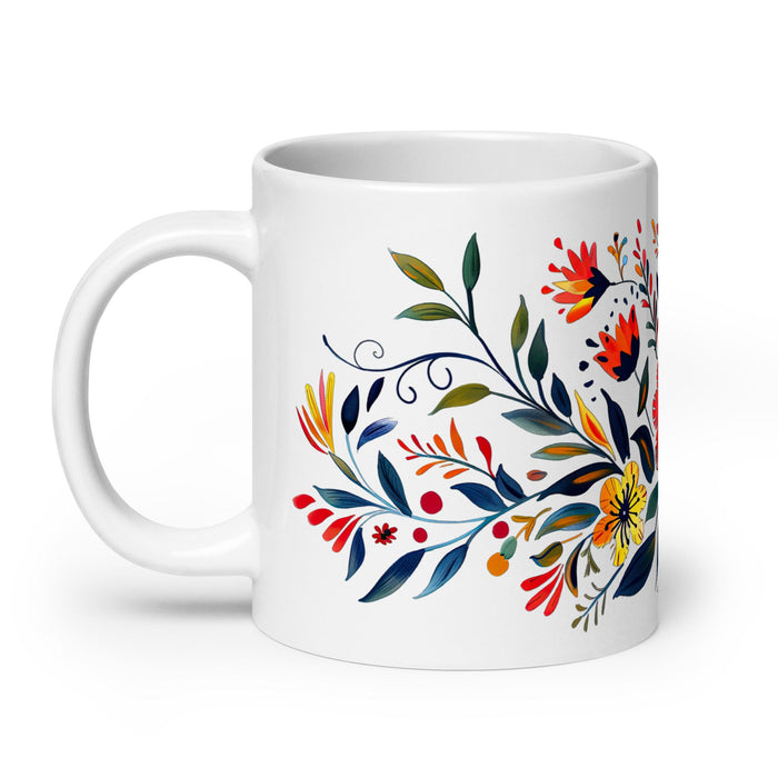 Aubrey Exclusive Name Art Piece Home Office Work Coffee Mug Mexican Spanish Pride Gift Cup One - Of - A - Kind Calligraphy White Glossy Mug | A4 - Mexicada