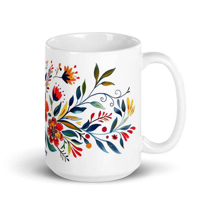 Aubrey Exclusive Name Art Piece Home Office Work Coffee Mug Mexican Spanish Pride Gift Cup One - Of - A - Kind Calligraphy White Glossy Mug | A4 - Mexicada