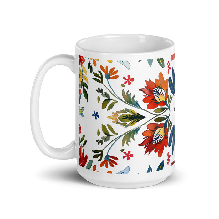 Aubrey Exclusive Name Art Piece Home Office Work Coffee Mug Mexican Spanish Pride Gift Cup One - Of - A - Kind Calligraphy White Glossy Mug | A6 - Mexicada