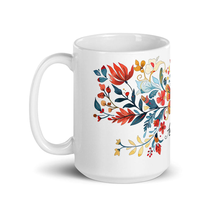 Aubrey Exclusive Name Art Piece Home Office Work Coffee Mug Mexican Spanish Pride Gift Cup One-Of-A-Kind Calligraphy White Glossy Mug | A7 Mexicada