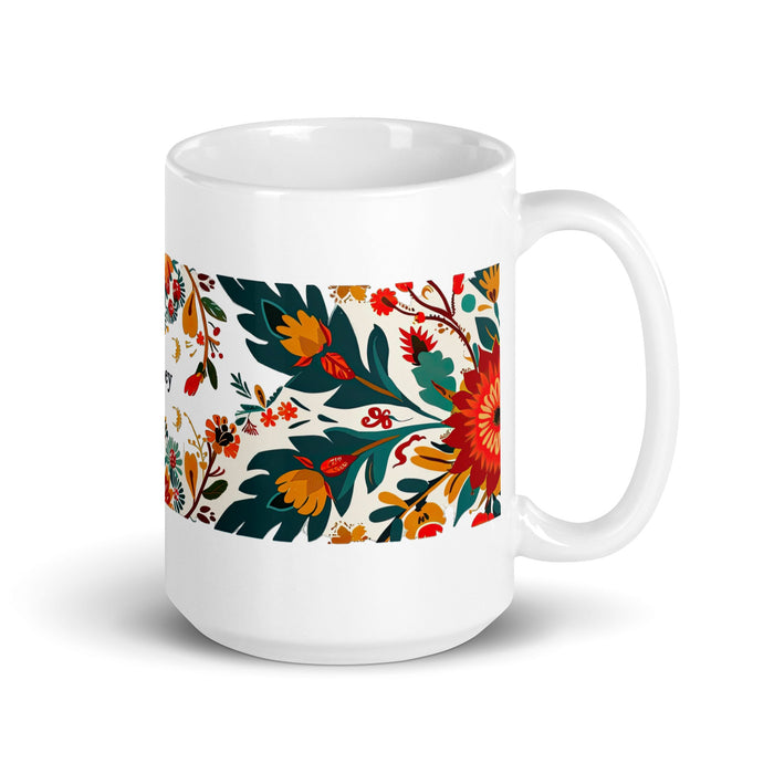 Aubrey Exclusive Name Art Piece Home Office Work Coffee Mug Mexican Spanish Pride Gift Cup One - Of - A - Kind Calligraphy White Glossy Mug | A8 - Mexicada