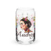 Audrey Exclusive Name Art Piece Can-Shaped Glass Home Office Work Mexican Spanish Pride Gift Cup One-Of-A-Kind Calligraphy Glass | A8 Mexicada 16 oz