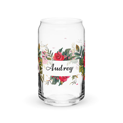 Audrey Exclusive Name Art Piece Can - Shaped Glass Home Office Work Mexican Spanish Pride Gift Cup One - Of - A - Kind Calligraphy Glass | A9 - Mexicada