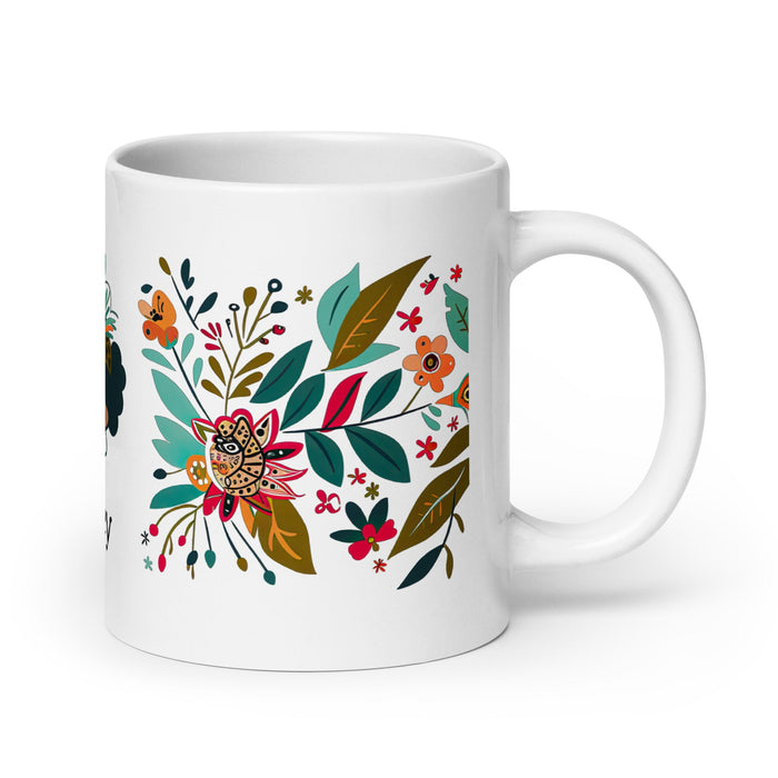 Audrey Exclusive Name Art Piece Home Office Work Coffee Mug Mexican Spanish Pride Gift Cup One - Of - A - Kind Calligraphy White Glossy Mug | A15 - Mexicada