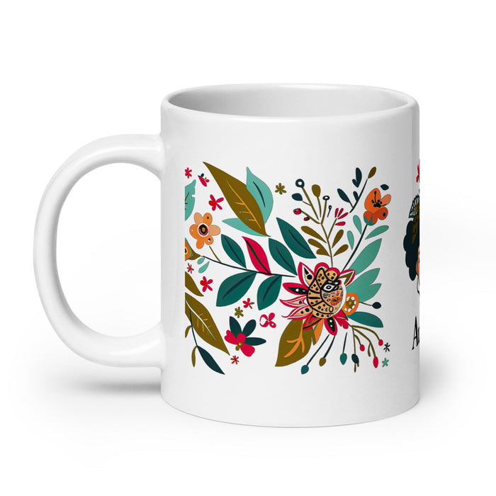 Audrey Exclusive Name Art Piece Home Office Work Coffee Mug Mexican Spanish Pride Gift Cup One - Of - A - Kind Calligraphy White Glossy Mug | A15 - Mexicada