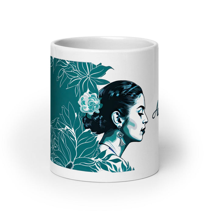 Audrey Exclusive Name Art Piece Home Office Work Coffee Mug Mexican Spanish Pride Gift Cup One-Of-A-Kind Calligraphy White Glossy Mug | A16 Mexicada