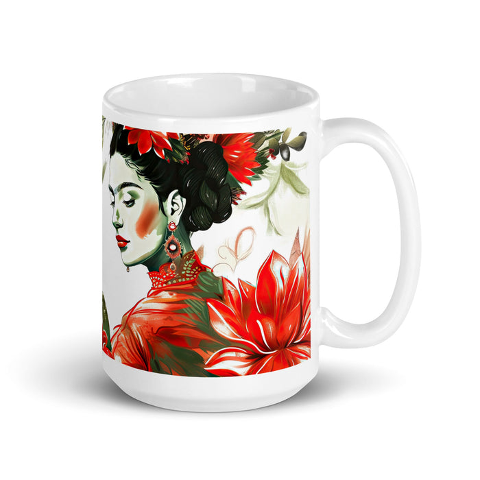 Audrey Exclusive Name Art Piece Home Office Work Coffee Mug Mexican Spanish Pride Gift Cup One - Of - A - Kind Calligraphy White Glossy Mug | A2 - Mexicada