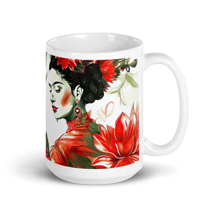 Audrey Exclusive Name Art Piece Home Office Work Coffee Mug Mexican Spanish Pride Gift Cup One-Of-A-Kind Calligraphy White Glossy Mug | A2 Mexicada 15 oz