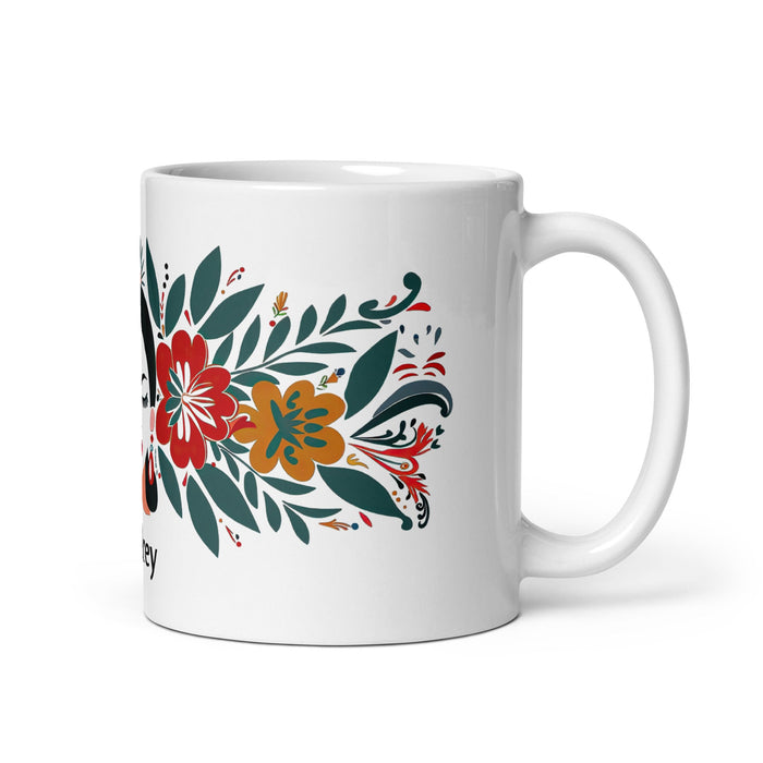 Audrey Exclusive Name Art Piece Home Office Work Coffee Mug Mexican Spanish Pride Gift Cup One - Of - A - Kind Calligraphy White Glossy Mug | A5 - Mexicada