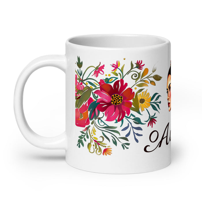 Audrey Exclusive Name Art Piece Home Office Work Coffee Mug Mexican Spanish Pride Gift Cup One - Of - A - Kind Calligraphy White Glossy Mug | A8 - Mexicada