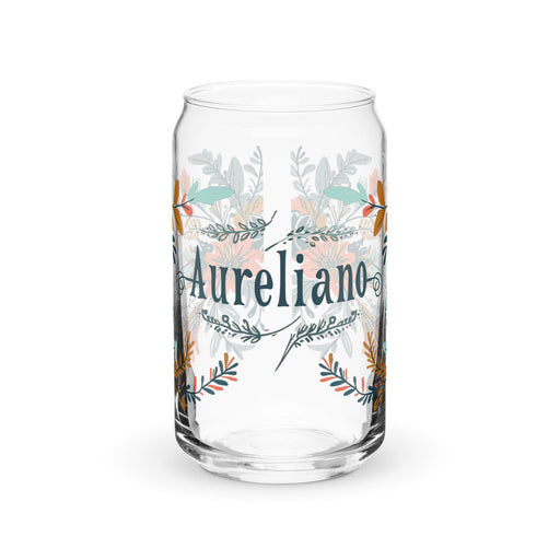 Aureliano Exclusive Name Art Piece Can - Shaped Glass Home Office Work Mexican Spanish Pride Gift Cup One - Of - A - Kind Calligraphy Glass | A13 - Mexicada