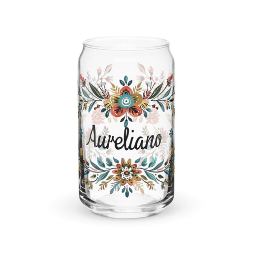 Aureliano Exclusive Name Art Piece Can - Shaped Glass Home Office Work Mexican Spanish Pride Gift Cup One - Of - A - Kind Calligraphy Glass | A21 - Mexicada