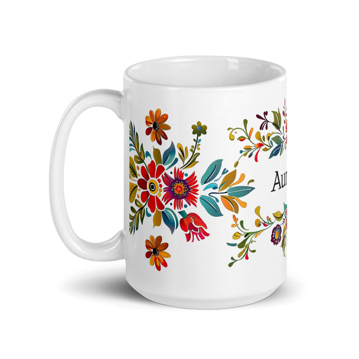 Aureliano Exclusive Name Art Piece Home Office Work Coffee Mug Mexican Spanish Pride Gift Cup One-Of-A-Kind Calligraphy White Glossy Mug | A1 Mexicada