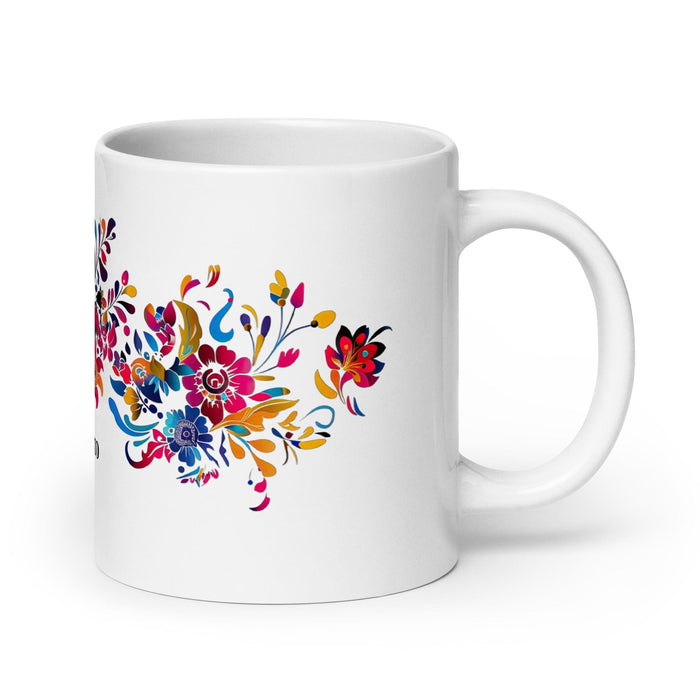 Aureliano Exclusive Name Art Piece Home Office Work Coffee Mug Mexican Spanish Pride Gift Cup One-Of-A-Kind Calligraphy White Glossy Mug | A12 Mexicada 20 oz