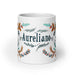 Aureliano Exclusive Name Art Piece Home Office Work Coffee Mug Mexican Spanish Pride Gift Cup One - Of - A - Kind Calligraphy White Glossy Mug | A13 - Mexicada