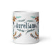 Aureliano Exclusive Name Art Piece Home Office Work Coffee Mug Mexican Spanish Pride Gift Cup One-Of-A-Kind Calligraphy White Glossy Mug | A13 Mexicada