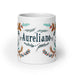 Aureliano Exclusive Name Art Piece Home Office Work Coffee Mug Mexican Spanish Pride Gift Cup One-Of-A-Kind Calligraphy White Glossy Mug | A13 Mexicada