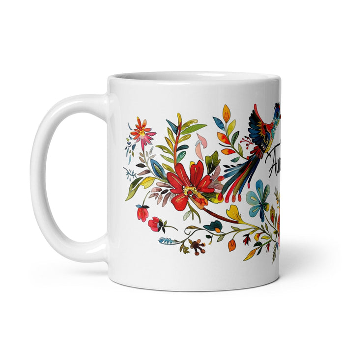 Aureliano Exclusive Name Art Piece Home Office Work Coffee Mug Mexican Spanish Pride Gift Cup One-Of-A-Kind Calligraphy White Glossy Mug | A18 Mexicada