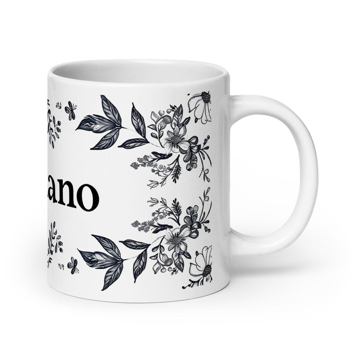 Aureliano Exclusive Name Art Piece Home Office Work Coffee Mug Mexican Spanish Pride Gift Cup One-Of-A-Kind Calligraphy White Glossy Mug | A2 Mexicada 20 oz