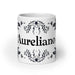 Aureliano Exclusive Name Art Piece Home Office Work Coffee Mug Mexican Spanish Pride Gift Cup One-Of-A-Kind Calligraphy White Glossy Mug | A2 Mexicada