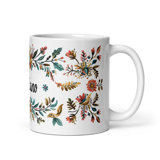 Aureliano Exclusive Name Art Piece Home Office Work Coffee Mug Mexican Spanish Pride Gift Cup One-Of-A-Kind Calligraphy White Glossy Mug | A21 Mexicada 11 oz