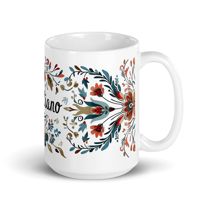 Aureliano Exclusive Name Art Piece Home Office Work Coffee Mug Mexican Spanish Pride Gift Cup One - Of - A - Kind Calligraphy White Glossy Mug | A4 - Mexicada