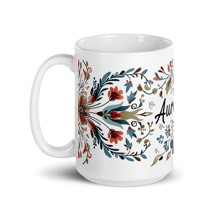 Aureliano Exclusive Name Art Piece Home Office Work Coffee Mug Mexican Spanish Pride Gift Cup One-Of-A-Kind Calligraphy White Glossy Mug | A4 Mexicada