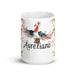 Aureliano Exclusive Name Art Piece Home Office Work Coffee Mug Mexican Spanish Pride Gift Cup One-Of-A-Kind Calligraphy White Glossy Mug | A8 Mexicada