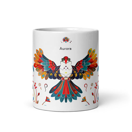 Aurora Exclusive Name Art Piece Home Office Work Coffee Mug Mexican Spanish Pride Gift Cup One - Of - A - Kind Calligraphy White Glossy Mug | A1 - Mexicada