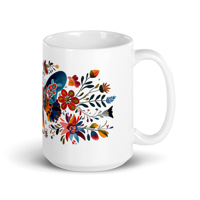 Aurora Exclusive Name Art Piece Home Office Work Coffee Mug Mexican Spanish Pride Gift Cup One - Of - A - Kind Calligraphy White Glossy Mug | A2 - Mexicada