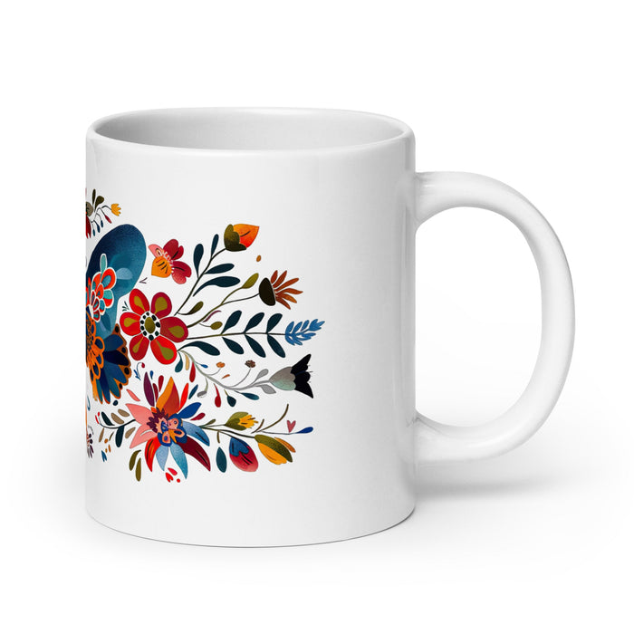 Aurora Exclusive Name Art Piece Home Office Work Coffee Mug Mexican Spanish Pride Gift Cup One - Of - A - Kind Calligraphy White Glossy Mug | A2 - Mexicada