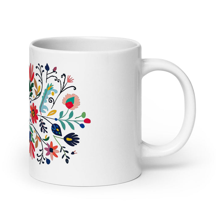 Aurora Exclusive Name Art Piece Home Office Work Coffee Mug Mexican Spanish Pride Gift Cup One-Of-A-Kind Calligraphy White Glossy Mug | A3 Mexicada 20 oz