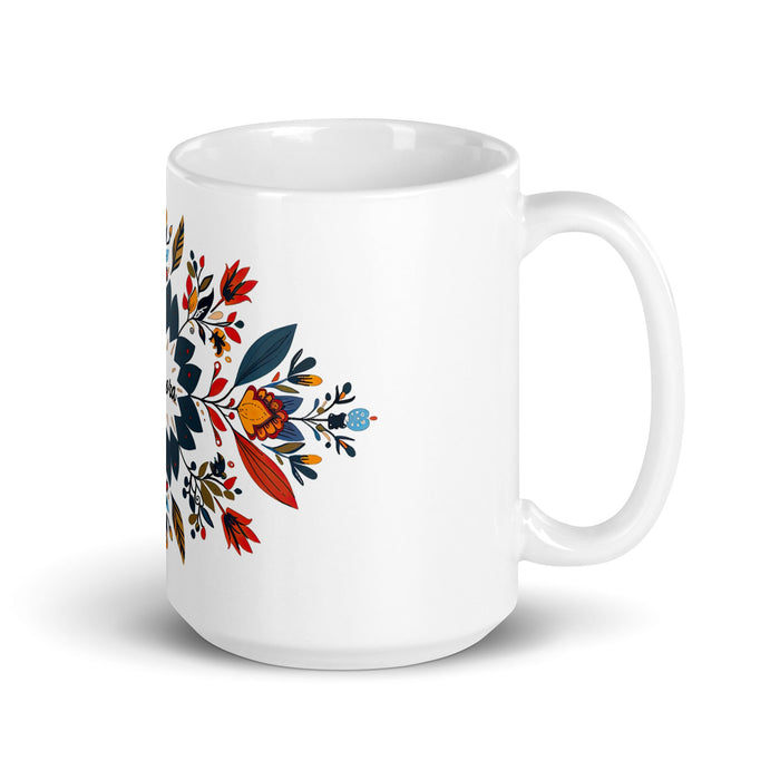 Aurora Exclusive Name Art Piece Home Office Work Coffee Mug Mexican Spanish Pride Gift Cup One - Of - A - Kind Calligraphy White Glossy Mug | A4 - Mexicada