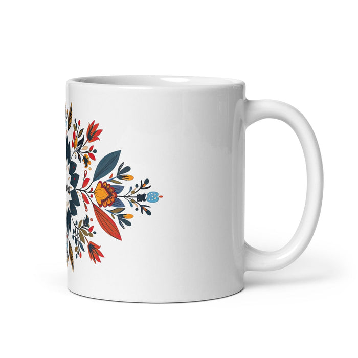 Aurora Exclusive Name Art Piece Home Office Work Coffee Mug Mexican Spanish Pride Gift Cup One-Of-A-Kind Calligraphy White Glossy Mug | A4 Mexicada 11 oz