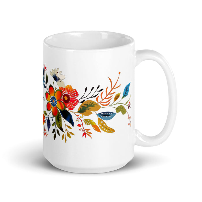 Aurora Exclusive Name Art Piece Home Office Work Coffee Mug Mexican Spanish Pride Gift Cup One - Of - A - Kind Calligraphy White Glossy Mug | A5 - Mexicada