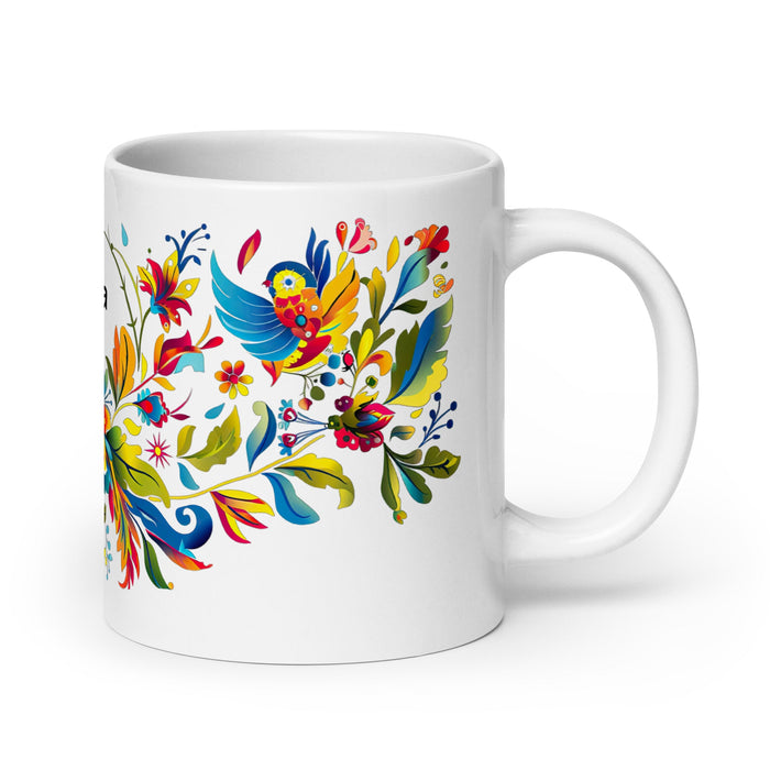 Aurora Exclusive Name Art Piece Home Office Work Coffee Mug Mexican Spanish Pride Gift Cup One - Of - A - Kind Calligraphy White Glossy Mug | A6 - Mexicada