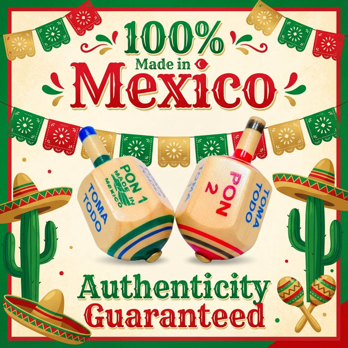 Authentic Mexican Wood Spinning Top Game (Pirinola Toma Todo) - Assorted Colors Alondra's Imports NOT_POD