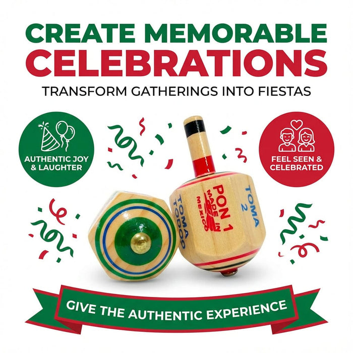 Authentic Mexican Wood Spinning Top Game (Pirinola Toma Todo) - Assorted Colors Alondra's Imports NOT_POD