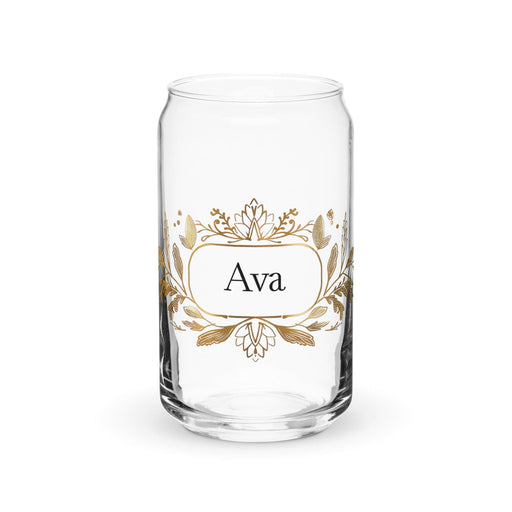 Ava Exclusive Name Art Piece Can - Shaped Glass Home Office Work Mexican Spanish Pride Gift Cup One - Of - A - Kind Calligraphy Glass | A19 - Mexicada