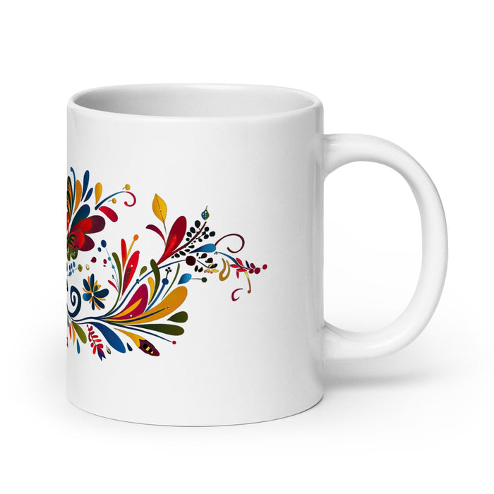 Ava Exclusive Name Art Piece Home Office Work Coffee Mug Mexican Spanish Pride Gift Cup One-Of-A-Kind Calligraphy White Glossy Mug | A1 Mexicada 20 oz