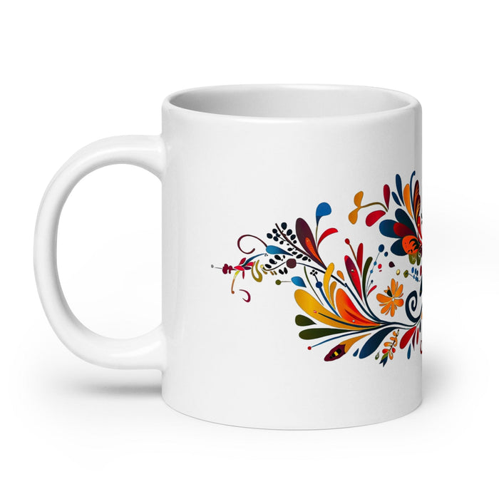 Ava Exclusive Name Art Piece Home Office Work Coffee Mug Mexican Spanish Pride Gift Cup One-Of-A-Kind Calligraphy White Glossy Mug | A1 Mexicada