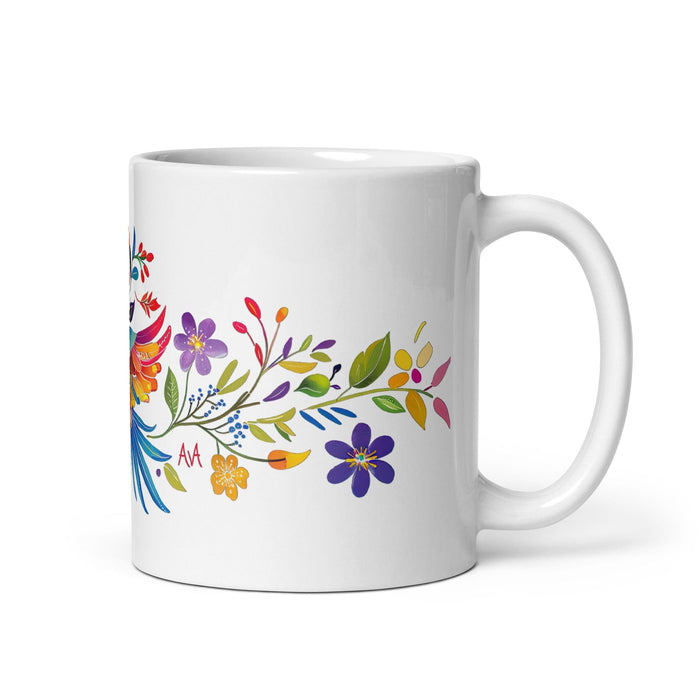 Ava Exclusive Name Art Piece Home Office Work Coffee Mug Mexican Spanish Pride Gift Cup One-Of-A-Kind Calligraphy White Glossy Mug | A11 Mexicada 11 oz