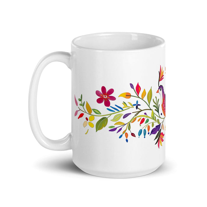 Ava Exclusive Name Art Piece Home Office Work Coffee Mug Mexican Spanish Pride Gift Cup One-Of-A-Kind Calligraphy White Glossy Mug | A11 Mexicada