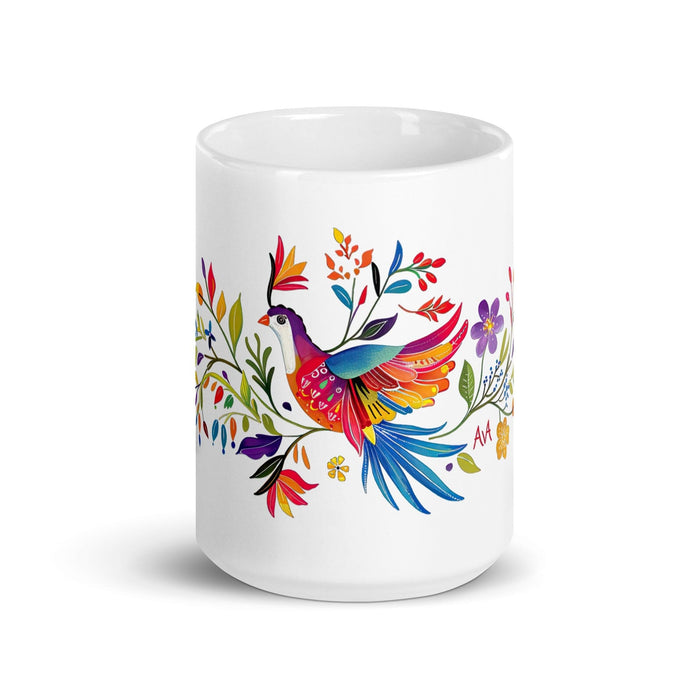 Ava Exclusive Name Art Piece Home Office Work Coffee Mug Mexican Spanish Pride Gift Cup One-Of-A-Kind Calligraphy White Glossy Mug | A11 Mexicada