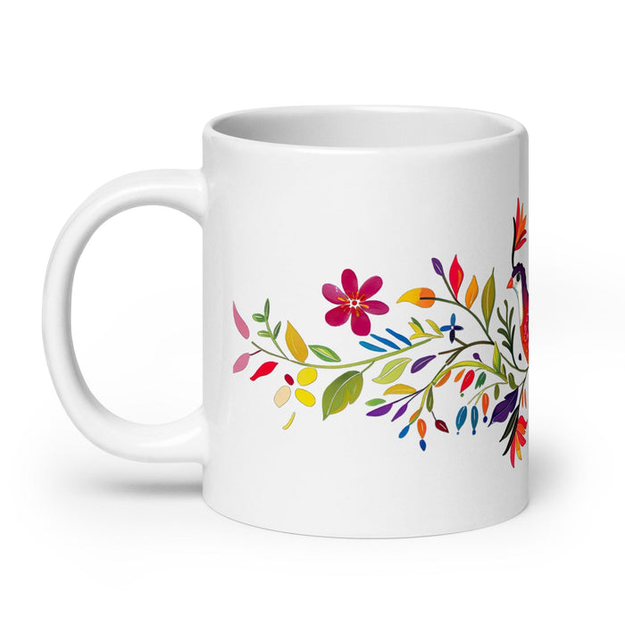 Ava Exclusive Name Art Piece Home Office Work Coffee Mug Mexican Spanish Pride Gift Cup One-Of-A-Kind Calligraphy White Glossy Mug | A11 Mexicada