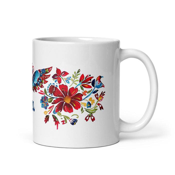 Ava Exclusive Name Art Piece Home Office Work Coffee Mug Mexican Spanish Pride Gift Cup One-Of-A-Kind Calligraphy White Glossy Mug | A13 Mexicada 11 oz