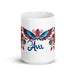 Ava Exclusive Name Art Piece Home Office Work Coffee Mug Mexican Spanish Pride Gift Cup One-Of-A-Kind Calligraphy White Glossy Mug | A13 Mexicada