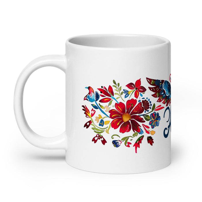 Ava Exclusive Name Art Piece Home Office Work Coffee Mug Mexican Spanish Pride Gift Cup One-Of-A-Kind Calligraphy White Glossy Mug | A13 Mexicada